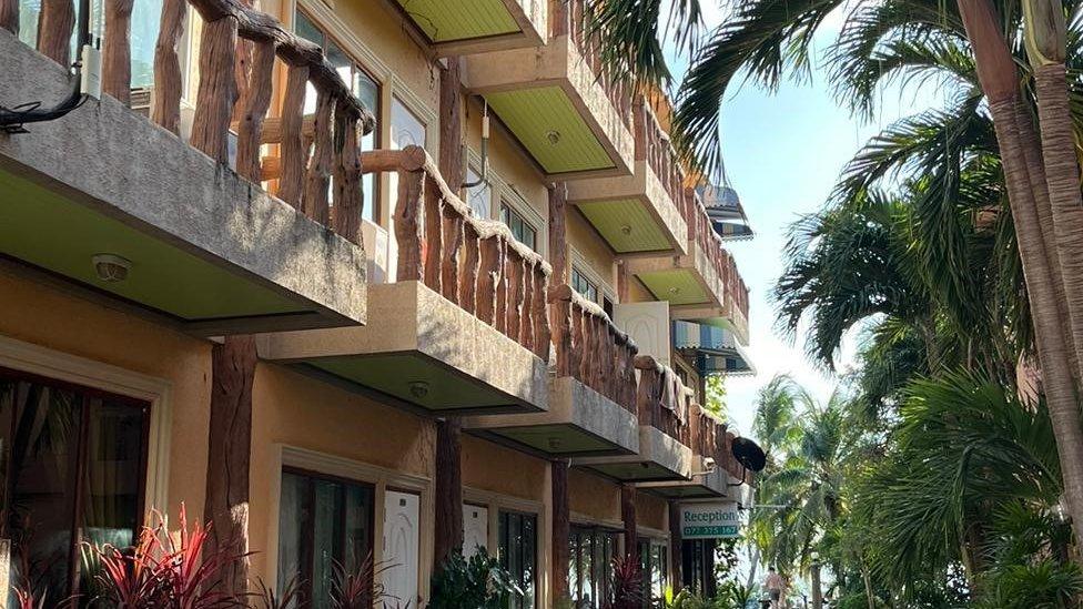 The balconies at the hotel