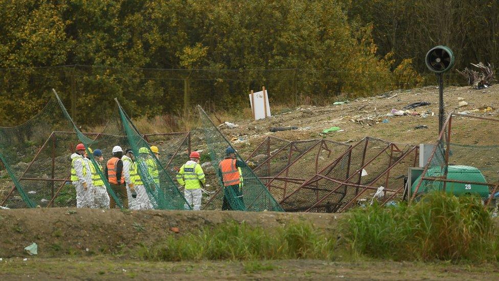 Search of landfill site at Milton near Cambridge in October