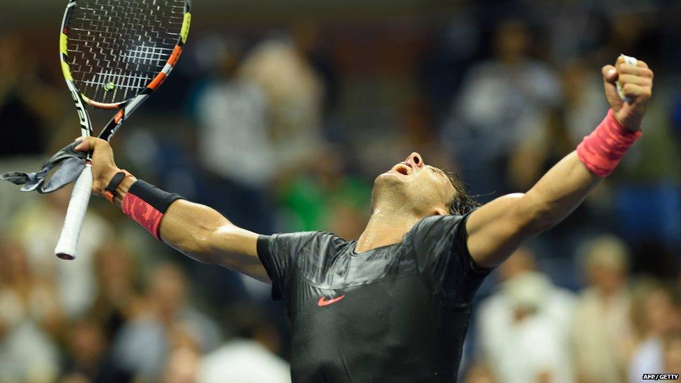 Nadal celebrating