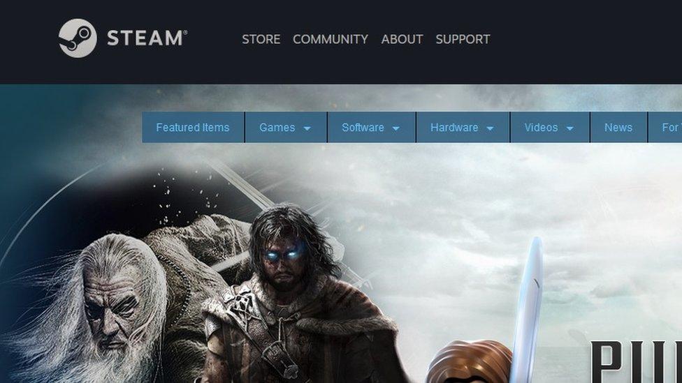 Steam homepage