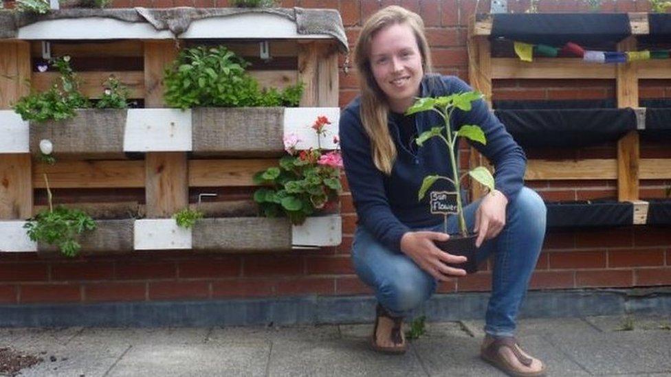 Robyn Wiles in her balcony garden