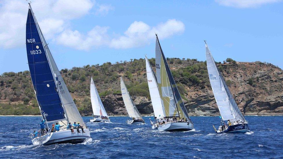 Sailing boats in the waters off Antigua & Barbuda