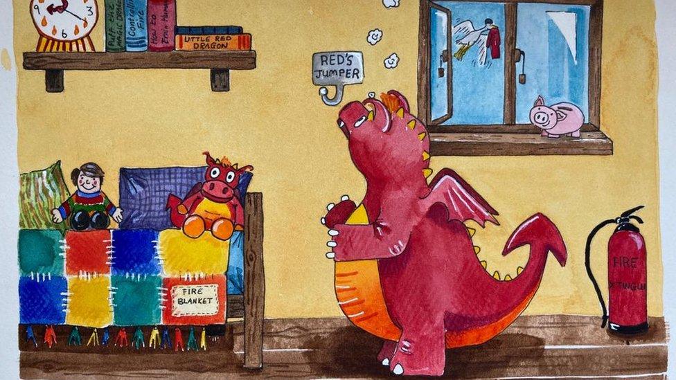 Illustration from The Little Red Dragon