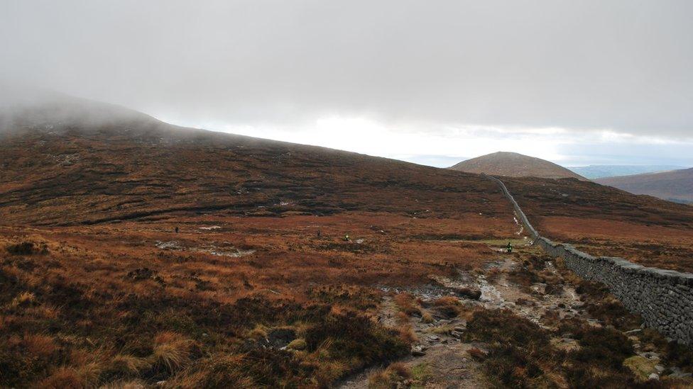 The Mourne Wall in the Mourne mountains