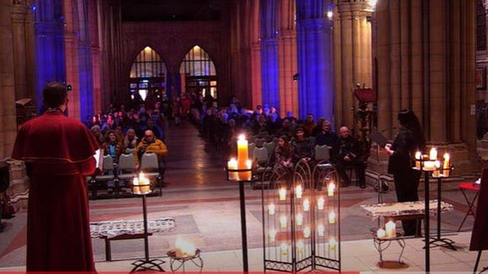 the vigil at Truro Cathedral