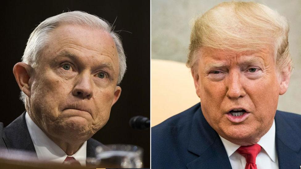 Composite image of Jeff Sessions and Donald Trump