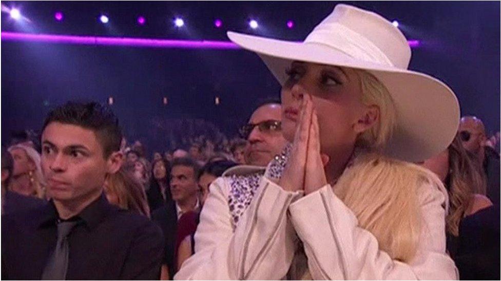 Lady Gaga reacts to Selena Gomez's speech