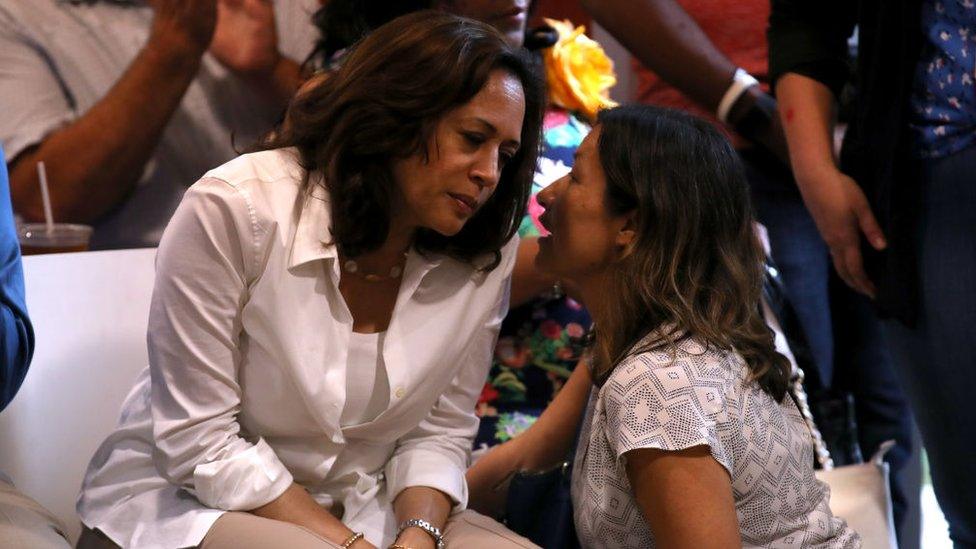 Kamala Harris and Ms Rodriguez at a 2019 event