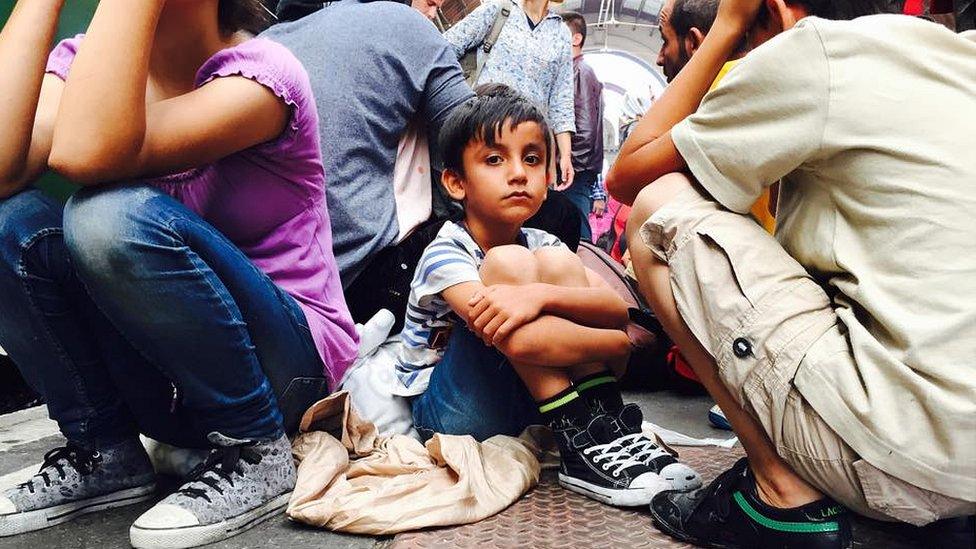 Child at Keleti station. 3 Sept