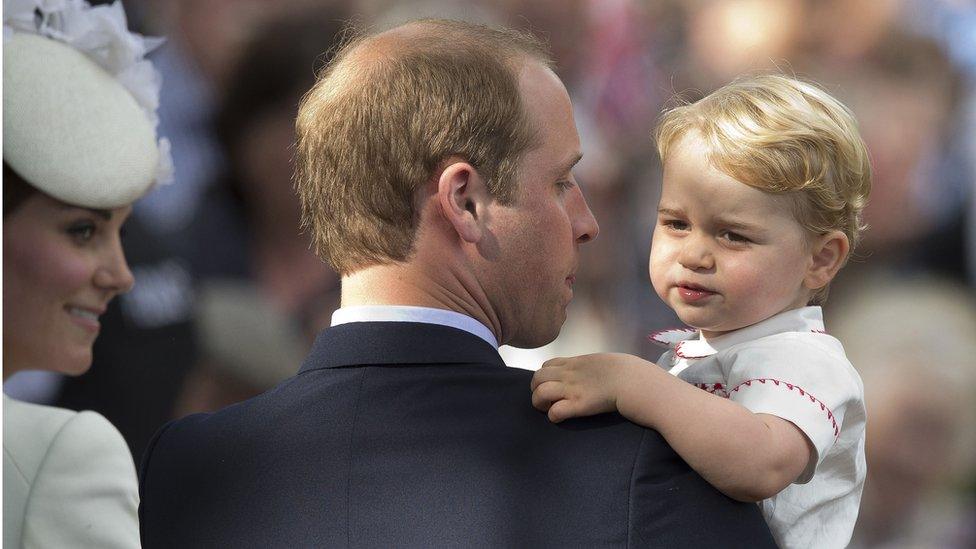 Prince George at Princess Charlotte's christening in Norfolk