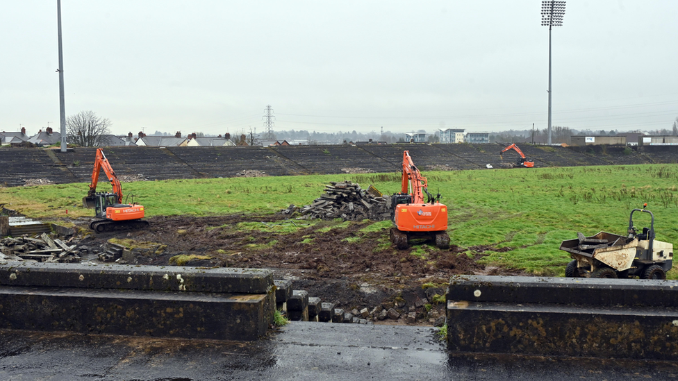 Diggers at Casement Park