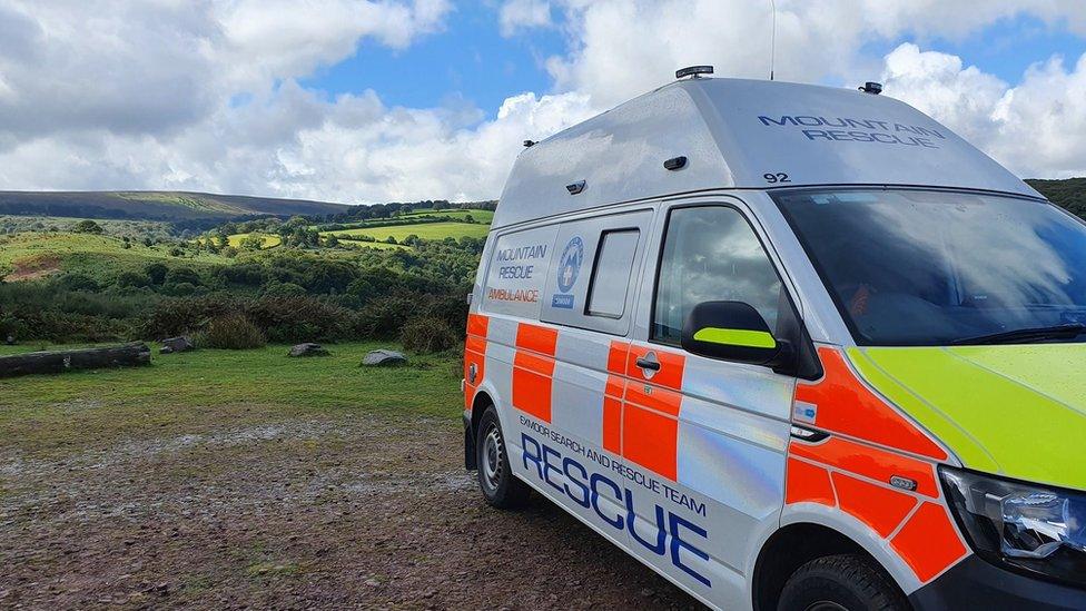 Exmoor Search and Rescue van on moor