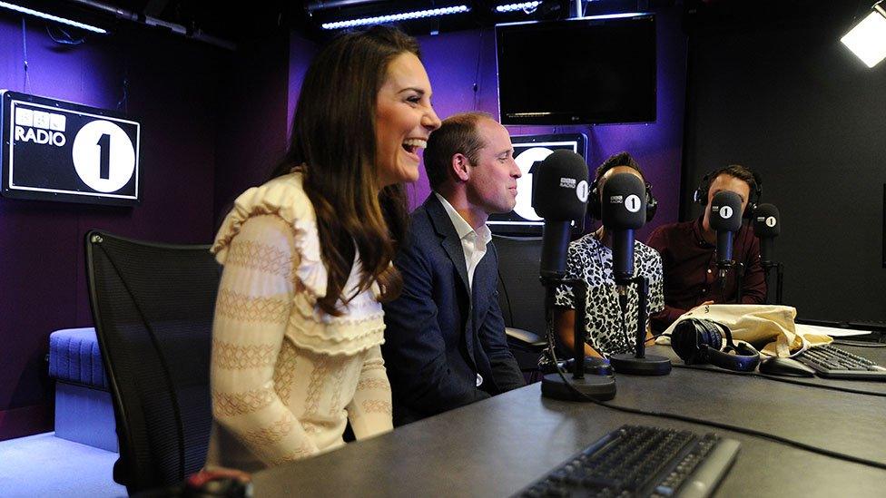 Duke and Duchess of Cambridge in the Radio 1 studio