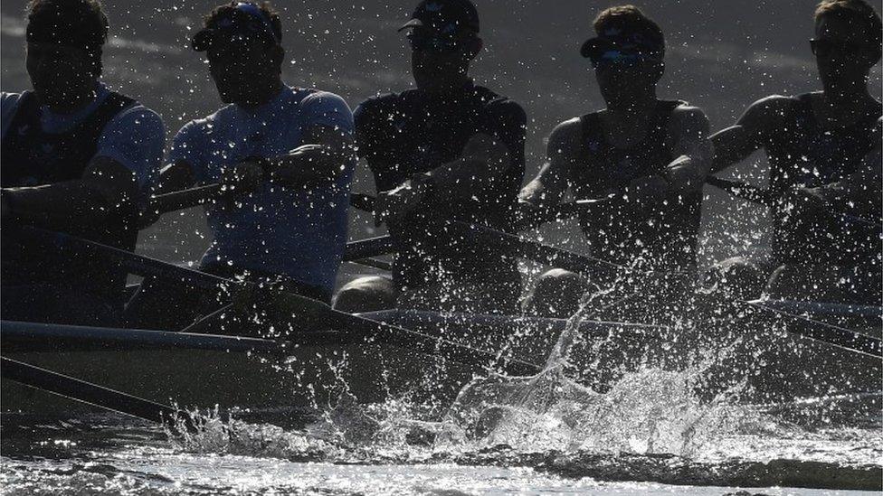 The Oxford boat crew training