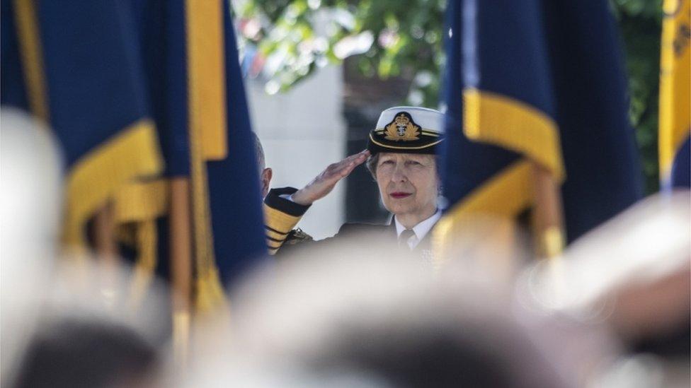 The Princess Royal performed a salute in Salisbury to mark Armed Forces Day