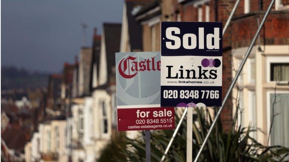 House sold and for sale signs