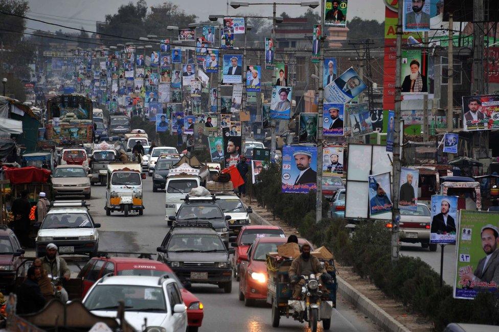 A street scene from Jalalabad in 2014, prior to Afghanistan's general election