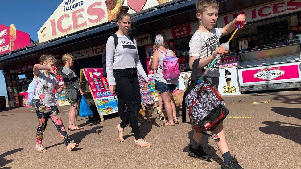 Family enjoying day out in Skegness