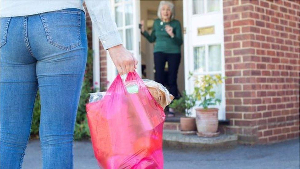 woman delivers shopping