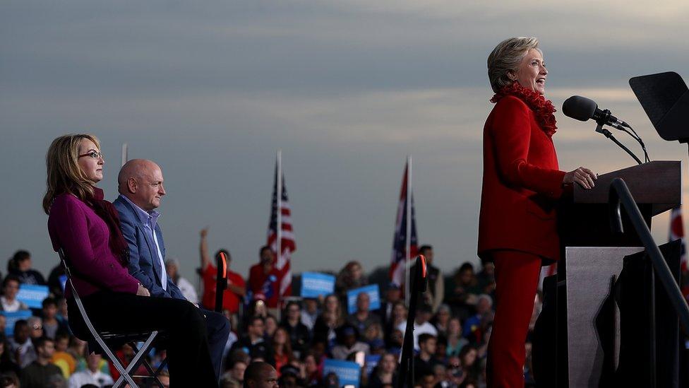 Hillary Clinton, shown in Ohio - speaking to a crowd