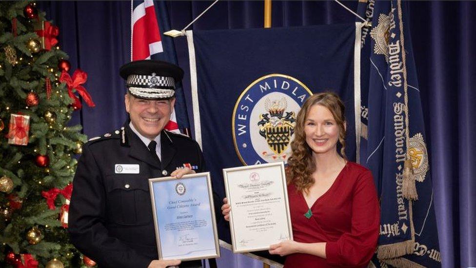 Eiren Carbery with Chief Constable Dave Thompson