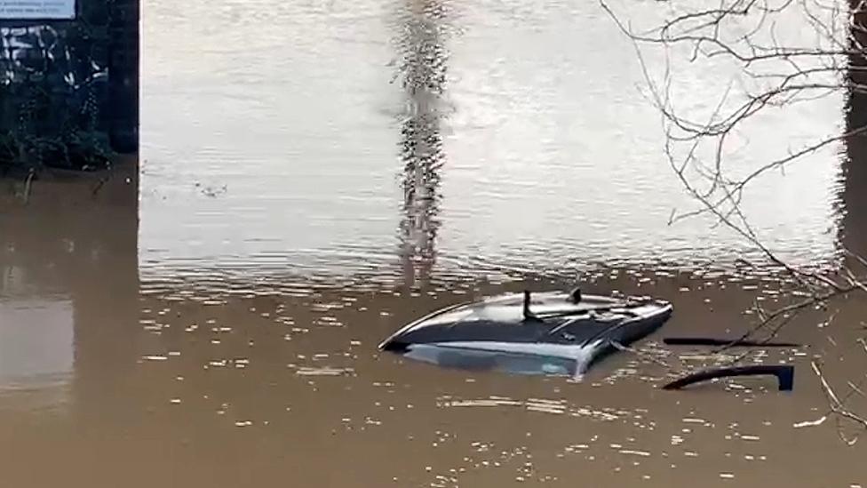 Submerged car