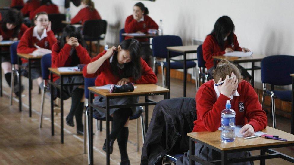 Students sitting an exam