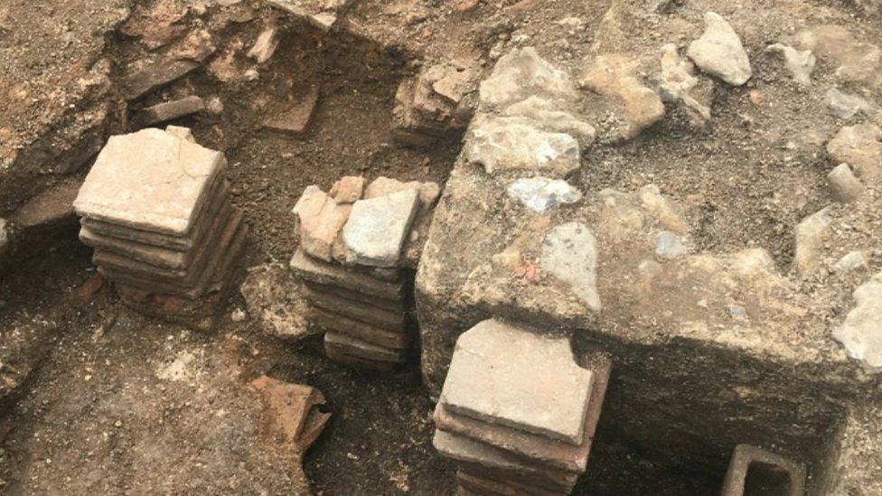 Roman bath house excavation in Chichester in 2017