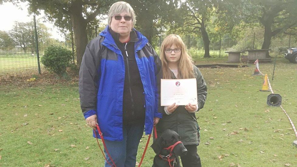 Kathy and Chloe Johns with Ruby