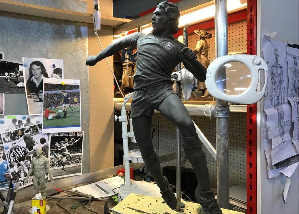 Maquette of Kevin Beattie statue