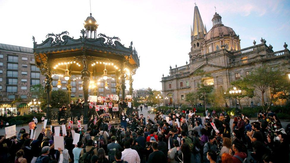 Protest by journalists against the wave of killings in Guadalajara