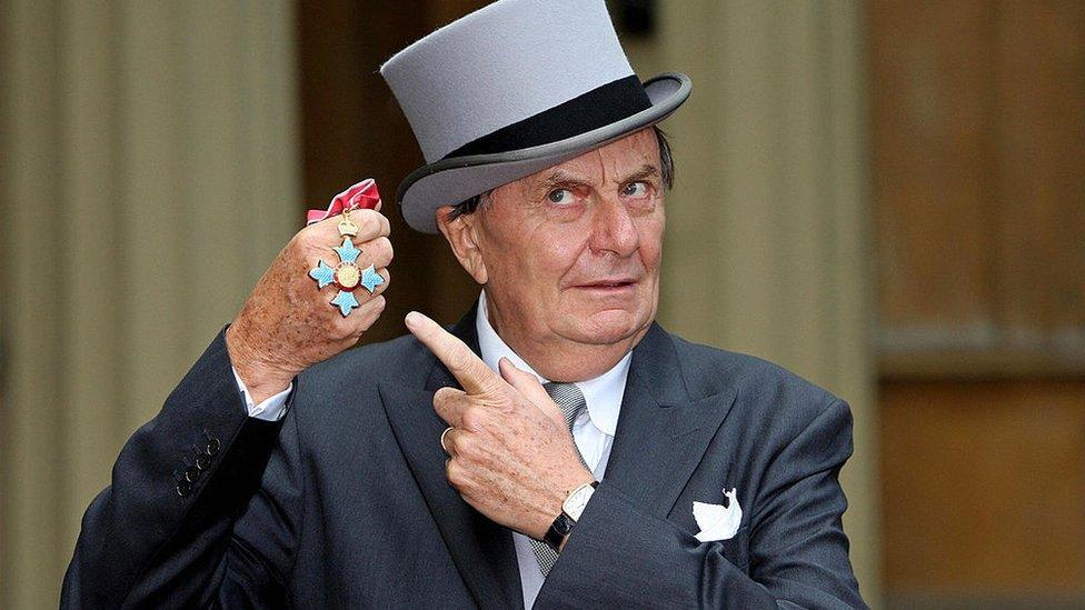 Barry Humphries with his CBE