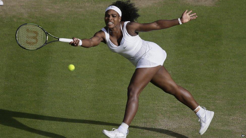 Serena Williams in action at Wimbledon