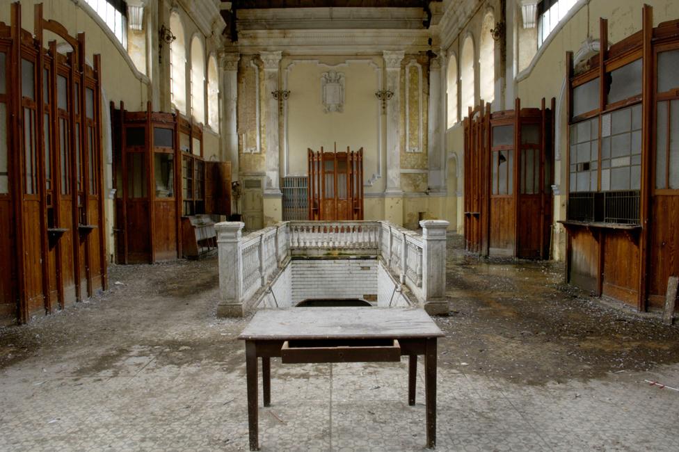 Abandoned Canfranc ticket hall