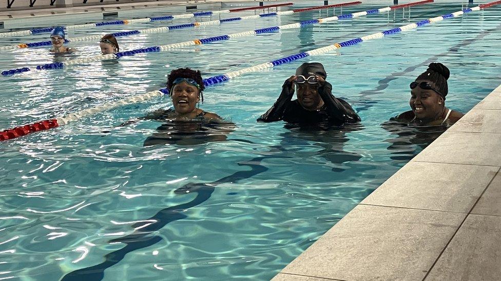 Swimmers of Colour participants in the water