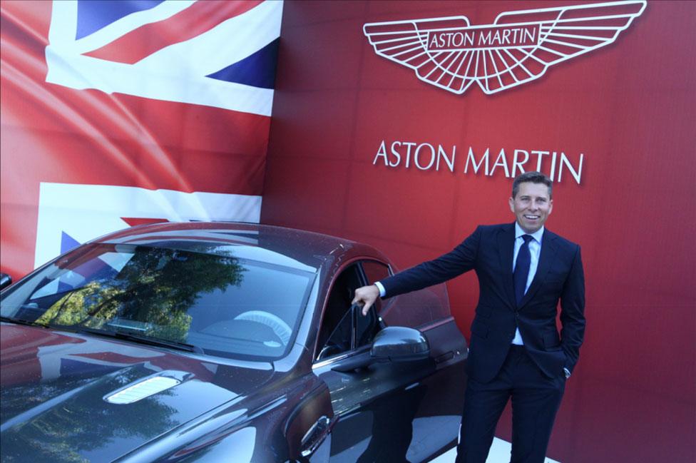 Tom Fletcher and an Aston Martin car