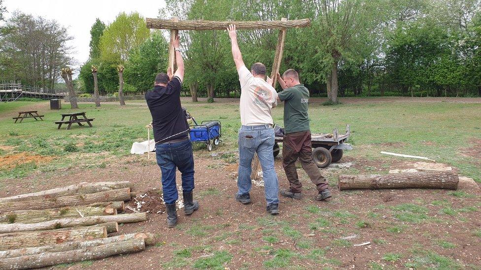 Work starts on the new Iron Age roundhouse