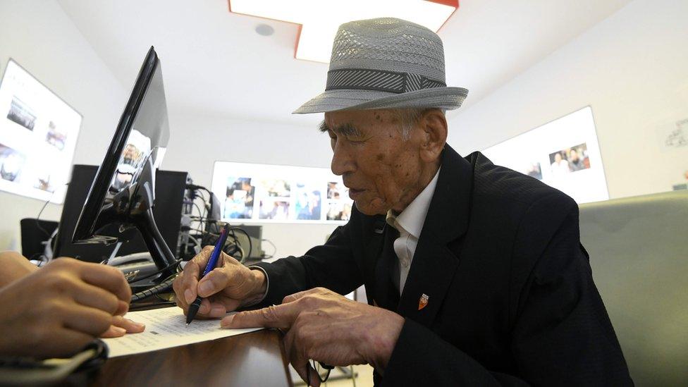 An elderly South Korean man visits the Red Cross office in Seoul on June 22, 2018 to fill out applications for an expected inter-Korean family reunion programme.