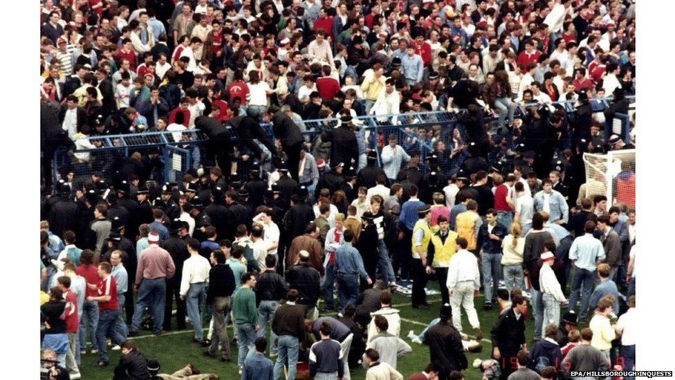 Scene at Hillsborough 1989