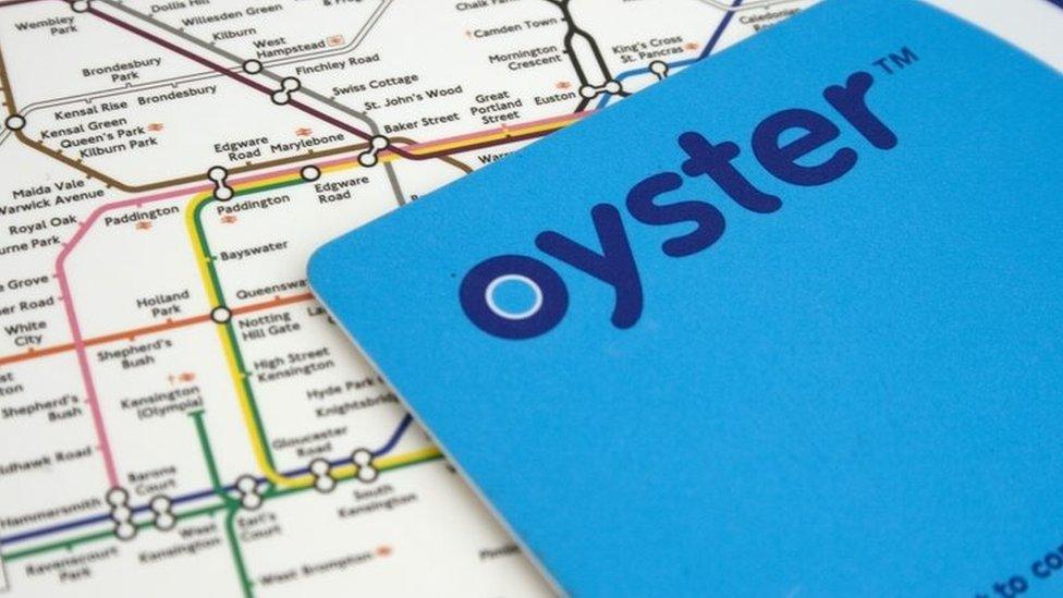 Oyster card and map