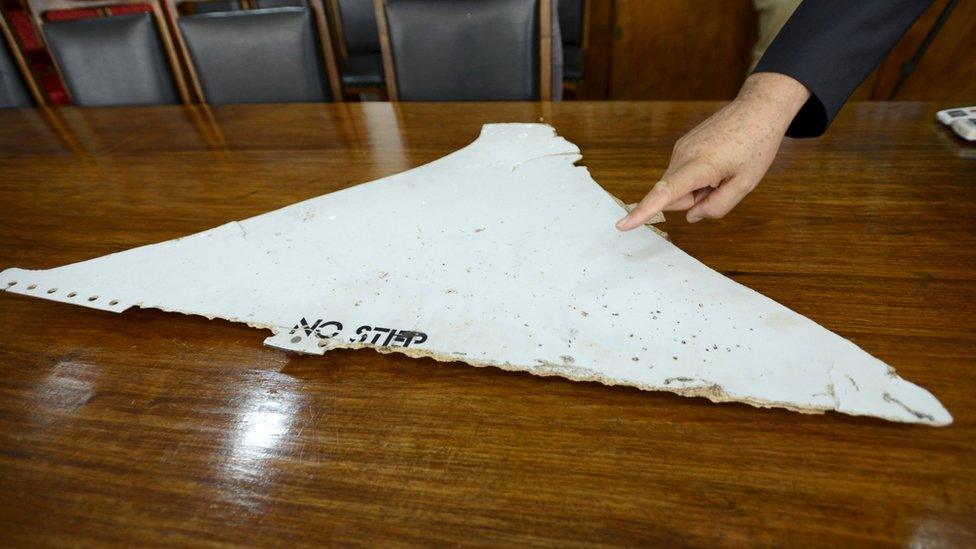 The Mozambique debris on a table