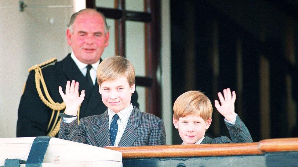 Princes on royal yacht