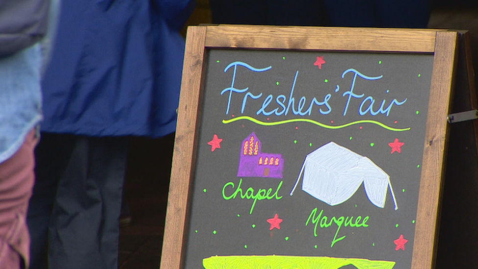 Freshers' Fair sign