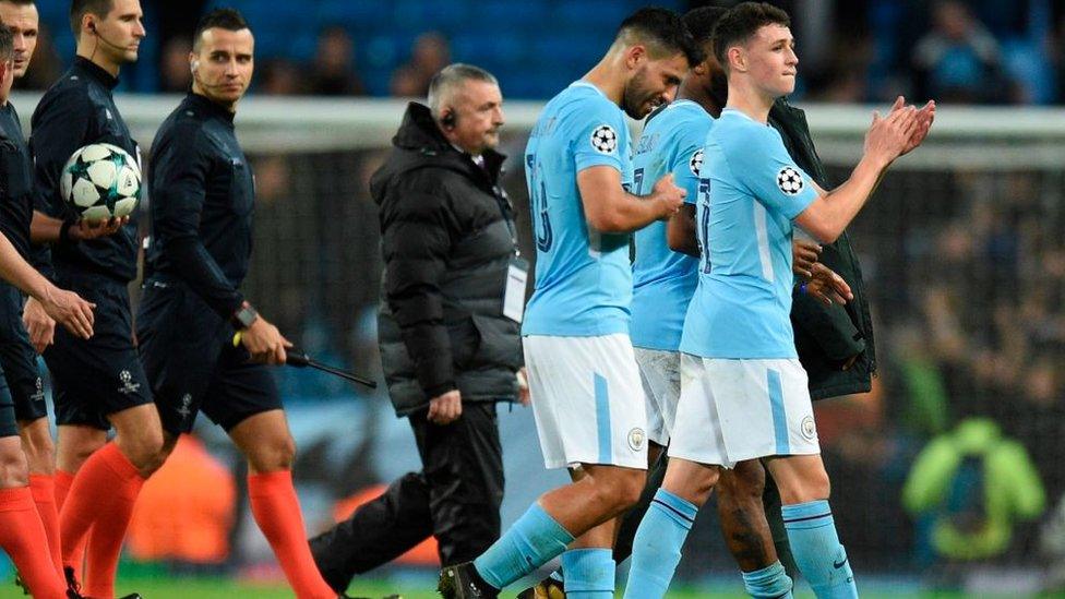 Phil Foden and Sergio Aguero.