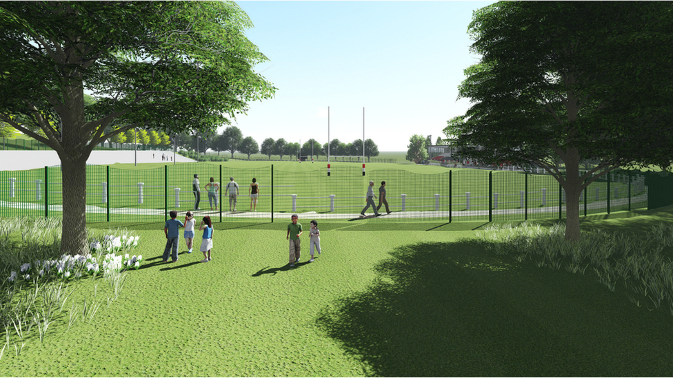 Artist's impression of the new Pontypool Park