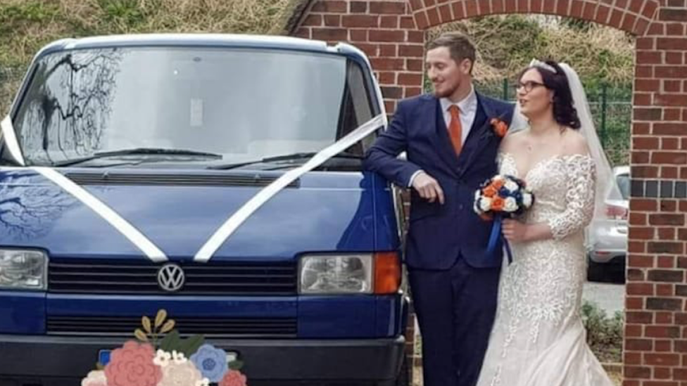 Keiran Jackson and Kerry Boden on their wedding day