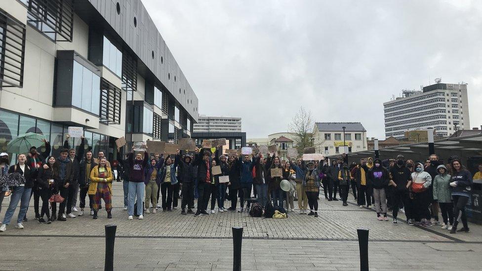 The protest at the University of Essex