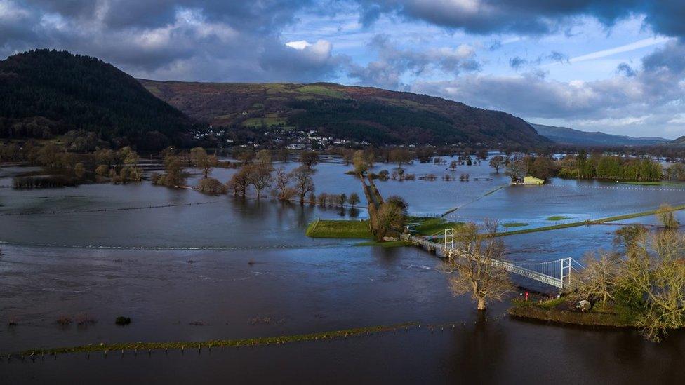 Flood water near Llanrwst