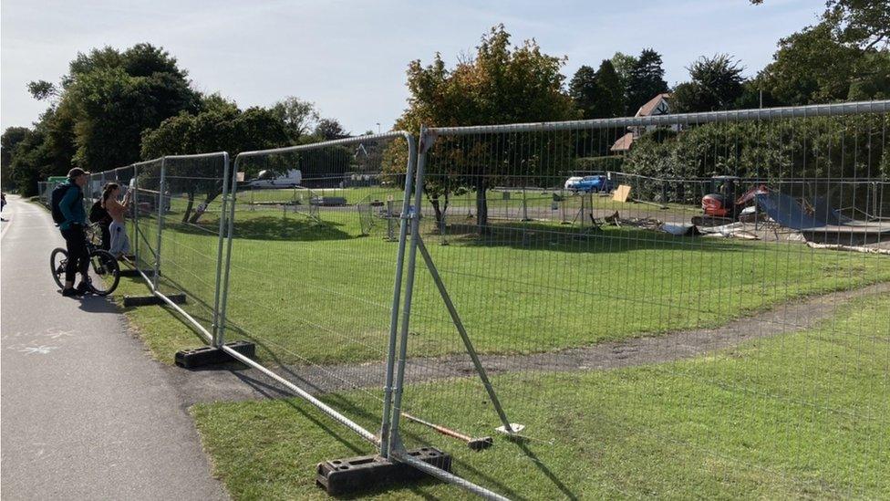 Contractors are on site at Llwynderw, on the Swansea seafront