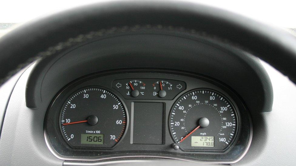 A car dashboard